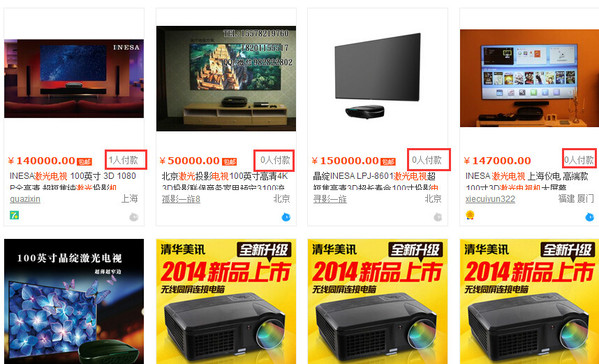 100吋的激光電視賣給誰？